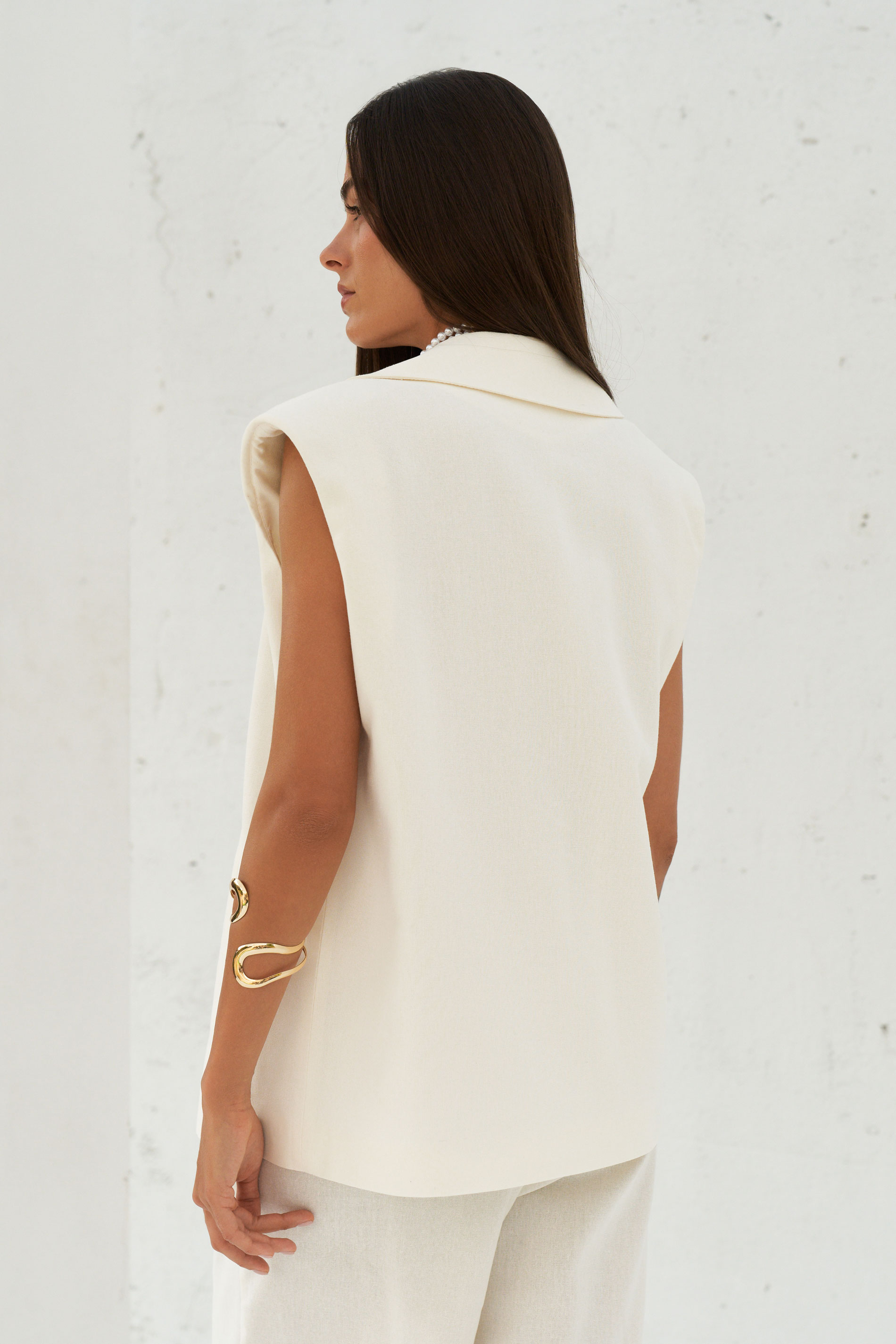 Жилет oversize изо льна BL63921